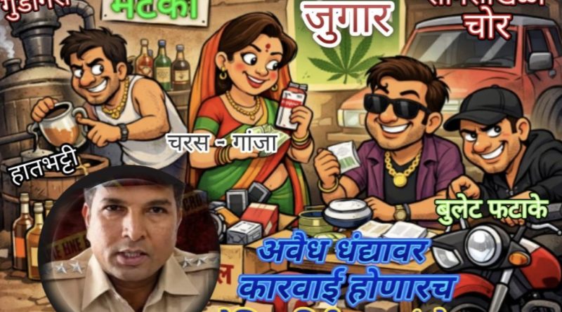 अवैध धंदे, दारू, गांजा विक्रेत्यांना इशारा ! कायदा मोडाल तर कारवाई अटळ : पोलिस निरीक्षक संतोष जाधव